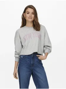 Light Grey Crop Sweatshirt ONLY Spencer - Women #705110