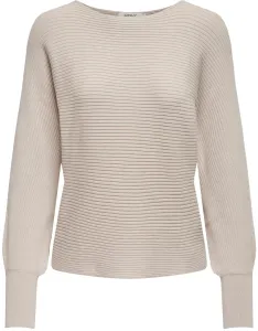 Béžový dámsky rebrovaný sveter s netopierími rukávmi IBA Adaline - ženy #584797