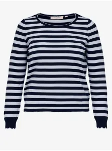 White-Blue Striped Sweater ONLY CARMAKOMA Kelci - Women #721527
