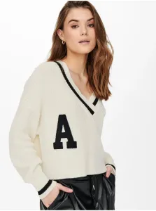 Cream patterned sweater ONLY Coleen - Women
