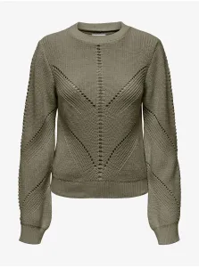 Khaki Womens Patterned Sweater ONLY Ella - Women #7390120
