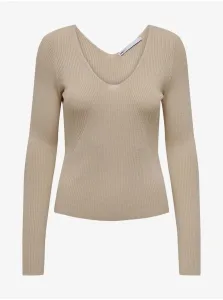 Beige women's ribbed sweater ONLY Julie - Women #8235922