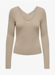 Beige women's ribbed sweater ONLY Julie - Women #8235921