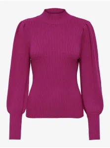 Dark pink women's ribbed sweater ONLY Katia - Women