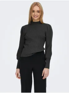 Dark gray women's ribbed sweater ONLY Katia - Women #7506267