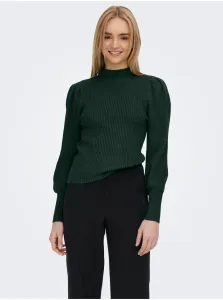 Dark green women's ribbed sweater ONLY Katia - Women #7506263
