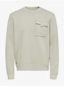 Beige Men's Sweatshirt with Pocket ONLY & SONS Jimi - Men's #728349