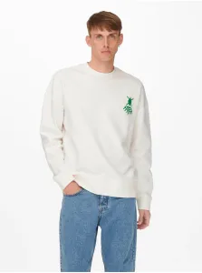 White Sweatshirt ONLY & SONS Toby - Men #636954