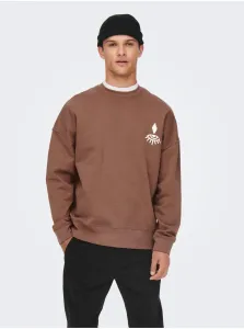 Brown Sweatshirt ONLY & SONS Toby - Men #636959