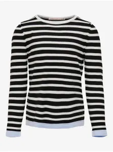 Bielo-čierny dievčenský pruhovaný sveter ONLY Suzana