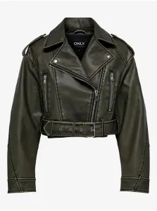 Women's Dark Brown Faux Leather Jacket ONLY Lella - Women