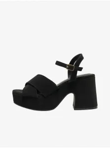 Black women's heeled sandals in suede finish ONLY Alba-1 - Women #9226425