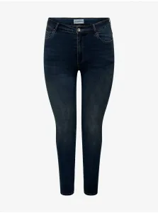Dark blue womens skinny fit jeans ONLY CARMAKOMA Augusta - Women #7780156