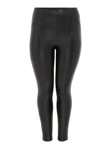 Women's black faux leather leggings ONLY CARMAKOMA Hanna - Women #3815525