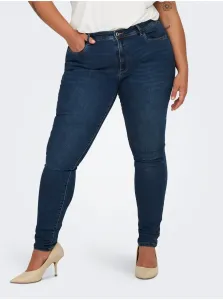 Dark blue womens skinny fit jeans ONLY CARMAKOMA Sally - Women #7658805