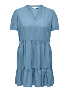 ONLY CARMAKOMA Dámske šaty CARTIRI-CARO Regular Fit 15311976 Blissful Blue 3XL/4XL