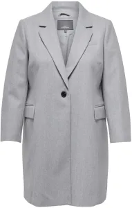 ONLY CARMAKOMA Dámsky kabát CARNANCY 15295413 Light Grey Melange 5XL