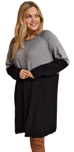 ONLY CARMAKOMA Dámske šaty CARLAURA Regular Fit 15183362 Medium Grey Melange W. BLACK STRIPE 3XL/4XL