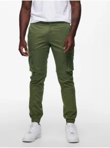 Zelené pánske nohavice s vreckami ONLY & SONS Cam #4982900