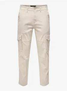 Krémové pánske nohavice s vreckami ONLY & SONS Dean #7506067