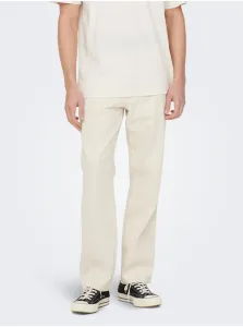 Krémové pánske straight fit džínsy ONLY & SONS Edge #6712402