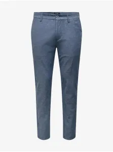 Chino nohavice pre mužov ONLY & SONS - modrá #6654840