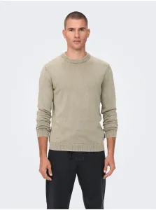 Béžový basic sveter ONLY & SONS Clark #7875486