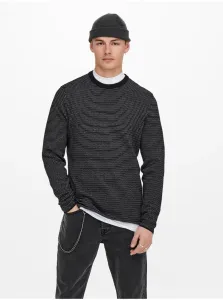 Tmavomodrý rebrovaný sveter ONLY & SONS Niguel #7606240