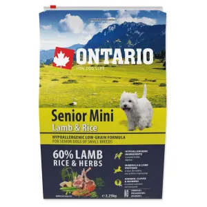 ONTARIO Senior Mini Lamb & Rice granule pre psov 1 ks, Hmotnosť balenia (g): 2,25 kg