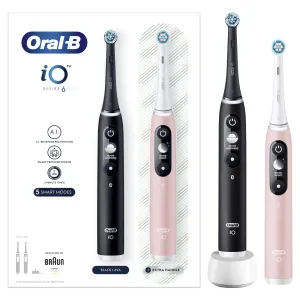 Oral B Elektrická zubná kefka iO6 Series Duo Pack Black/ Pink Sand Extra Handle 2 ks