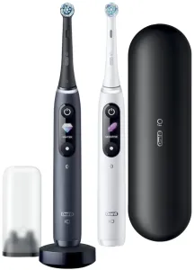Oral B EK Duo iO Series 8 Black&White + držiak zubnej kefky + cestovné púzdro