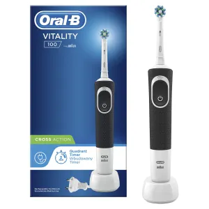 ORAL-B Vitality 100 CrossAction čierna elektrická zubná kefka s technológiou Braun