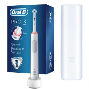 Oral B Elektrická zubná kefka Pro3 3500 White Sensitiv e Clean s cestovným puzdrom