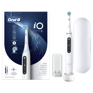 Oral B iO5 elektrická zubná kefka s puzdrom Quite White 1 ks