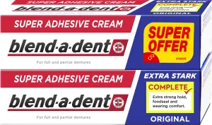 Blend-a-dent Extra Strong Original Super Adhesive Cream 2x47 g fixačný krém unisex