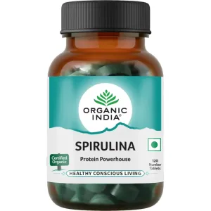 Spirulina - prirodzený zdroj bielkovín Organic India 120 ks Obsah: 120 tabliet