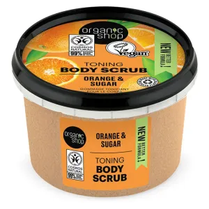 Organic Shop Tonizačný telový cukrový píling Organic Orange & Sugar ( Body Scrub) 250 ml