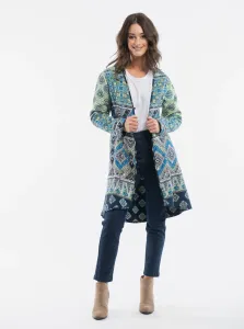 Zeleno-modrý dámsky obojstranný ľahký kabát Orientique Sliena #4740769