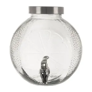Orion Fľaša sklo/kov Citrus s kohútikom 5,4 l