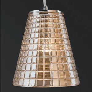 Diamantový výbrus – sklenená lampa Sarala jantár