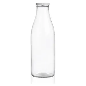 ORION Fľaša na mlieko s viečkom 1 l, sklo/kov