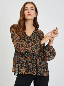 Brown-black women's patterned blouse ORSAY - Ladies #5537586