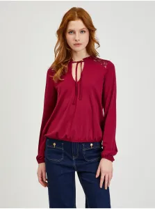 Burgundy Women's Blouse with Lace ORSAY - Ladies