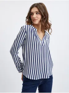 Orsay Dark Blue Ladies Striped Blouse - Ladies #5855674