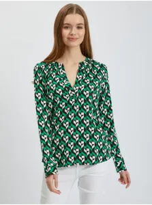 Orsay White-Green Ladies Patterned Blouse - Ladies #6236782