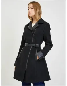 Čierny dámsky zimný kabát s vlnou #6514906