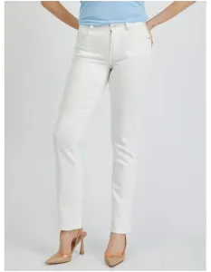 Biele dámske džínsy rovného strihu