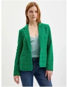 Zelené dámske plédové sako
