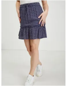 Tmavomodrá dámska vzorovaná sukňa #6514319