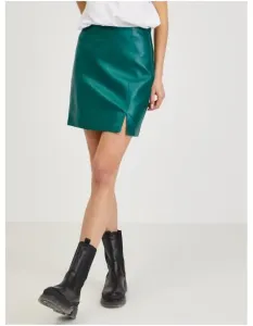 Zelená dámska koženková sukňa
